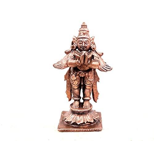 Image of Copper Idols, 8.5 cm, Copper Handmade Standing Garudar 158 gram, Patina Antique Finish, Pack of 1 Piece