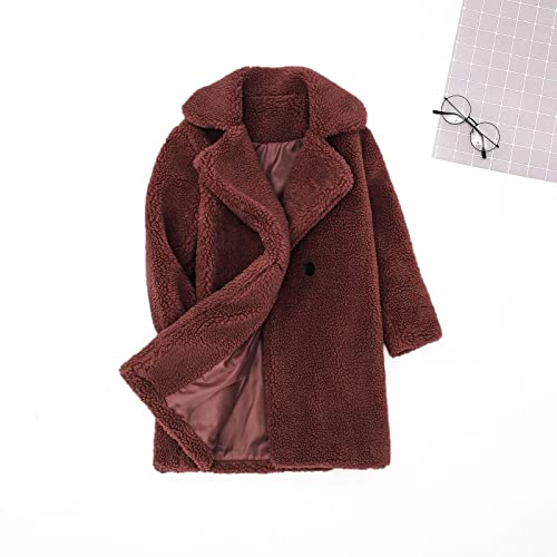 Baby Girls Faux Fur Teddy Long Coat Toddler Girl Winter Fleece Jacket Fluffy Snow Kids Jacket Warm Outwear Clothes3