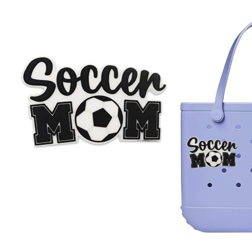 Soccer Mom Charm for Bogg Bag – Cute & Stylish Accessories for Women – Compatible with Rubber Beach Bags of Most Sizes & Brands
