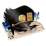 EARLFAMILY 5.1'' for Kujo Jotaro Peeker Car Stickers Sunscreen Personality Anime Decals Funny Vinyl Car Wrap Car Goods Wall Window Laptop Decoration