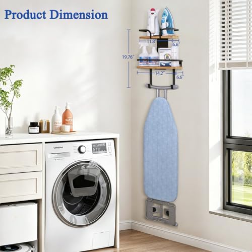 VINAEMO-Ironing-Board-Hanger-Wall-Mount-2-Layer-Laundry-Room-Organizer-Iron-and-Ironing-Board-Holder-for-TY-Leg-Iron-Boards-Heavy-Duty-Laundry-Room-Storage-Shelves-Large-Laundry-Organization