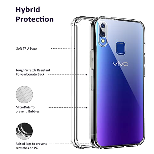 Image of Jkobi Back Cover Case for Vivo Y95 | Vivo Y93 | Vivo Y91 (Silicone Crystal Clear | Pure Camera Protection | Soft and Flexible for Charger and Headphone sockets | Shockproof Bumpers | Transparent)