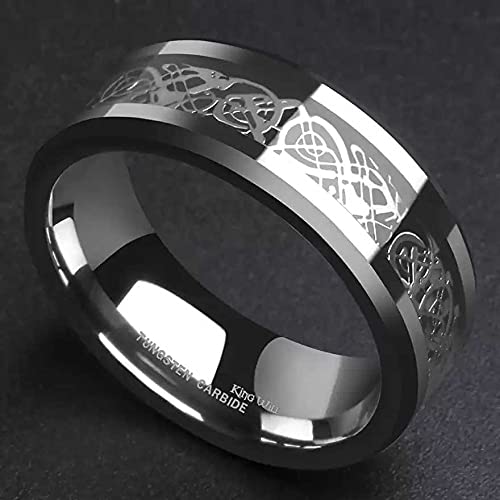 Image of MEENAZ Stainless Steel Stylish dragon celtic proposal Couple band thumb Silver Platinum Black Finger Ring combo for Men Mens gents unisex Boys Boyfriend MEN RINGS-AM067