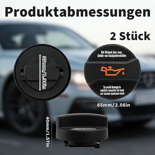 Öldeckel, Öleinfülldeckel für Fahrzeuge, 2 Stück Set für Motorölwartung, Kompatibel mit verschiedenen Automodellen