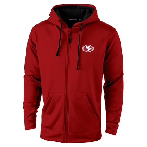Dunbrooke NFL San Francisco 49ers Adult Thermal Lined Full Zip Hoodie Red/black Large