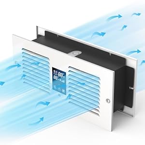 Room to Room Air Transfer Fan – Room to Room Fan with Remote Control, 300CFM Wall Vent Fan with Dual Fan, 5-Speed Through Wall Exhaust Fan with Temperature Control for Kitchen, Bathroom, Hardwired