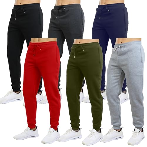 Galaxy by Harvic 3-Pack Mens Slim Fit Fleece Jogger Sweatpants (S-2XL)3