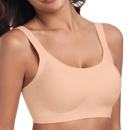 Padded Bra Comfortable Back Fat Smoothing Full Coverage Wireless Support Bra No Underwire Seamless Bralette