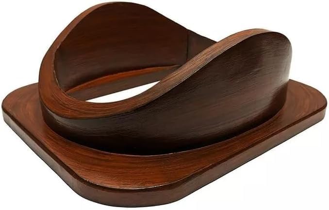 Base en bois massif marron foncé antique pour casque de plongée de 45,7 cm, cadeau fait à la main