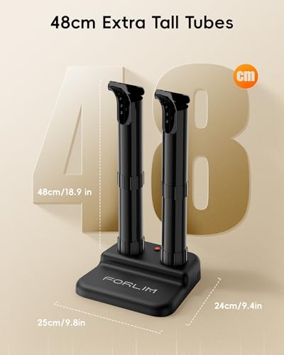 Image of FORLIM Boot Dryer for Work Boots, Silent Shoe Dryers for Sneakers & Gloves | Energy-saving low heat, no fan noise, 18.9 in tall tubes, one-click control for workers, hikers, athletes, dorms, cabins