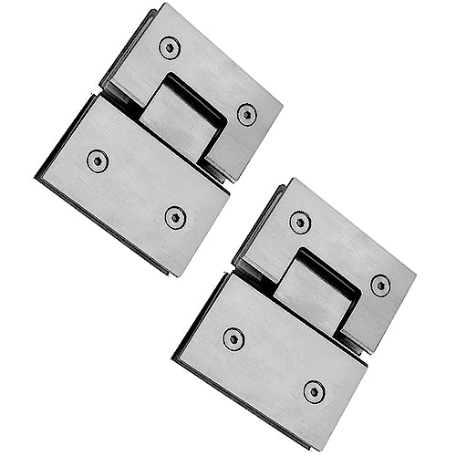 2 bisagras de puerta de ducha con clip de cristal abierto de 180 grados de 8 a 12 mm de acero inoxidable para montaje en pared sin marco