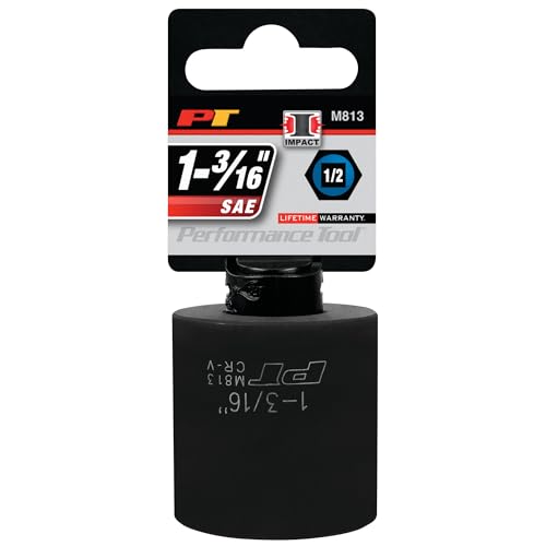 Image of Performance Tool M813 1 /2 Drive 1-3 /16 6-Point Impact Socket - Heavy-Duty Socket for High-Torque Applications and Industrial Use