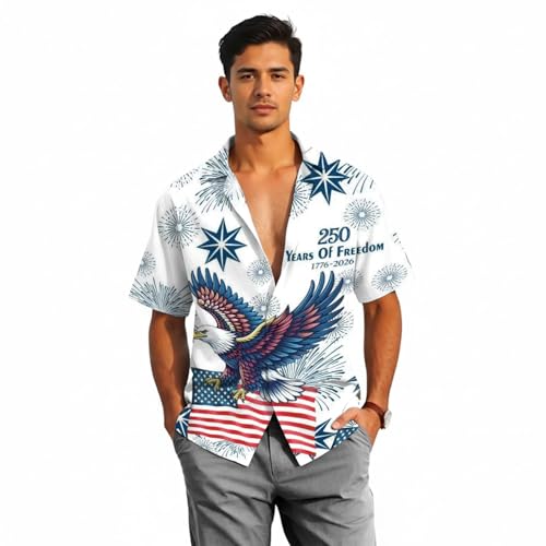 Image of Men's Hawaiian Wrinkle Free Short Sleeve Button Down Funny Tropical Floral Beach Vacation Shirt