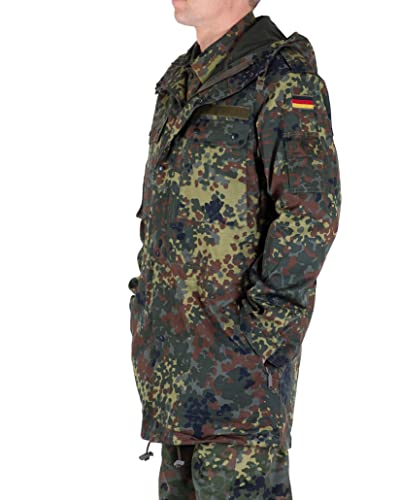 Image of Original German Army Field Jacket Military Issue Hooded Parka Flecktarn camouflage Combat