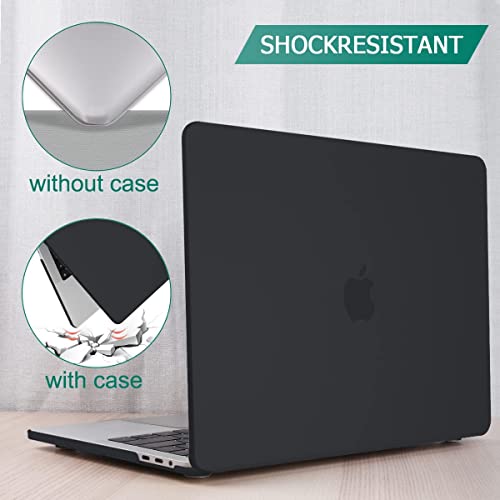 Image of Enthopia MacBook Pro 13 Inch Case (Release 2016 2017 2018 Version - A1989 & A1706 & A1708) (with or Without Touch Bar), Plastic Hard Case & Keyboard Cover and Dust Plug (Jet Black)
