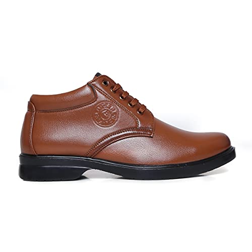 Image of FIELD CARE Men's Fashion Lace-Up Mid Top Formal Dress Shoes - Stylish Office, Business Footwear with Comfortable Cushioned Sole
