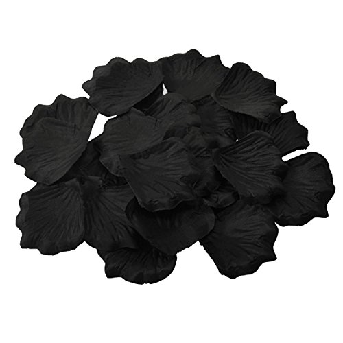 angtuo 500 unidades sintética pétalos de rosa boda confeti mesa Scatter - Accesorios de fiesta, negro, negro Cover
