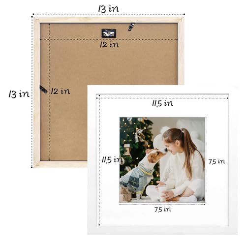 Image of Golden State Art, Smartphone Instagram Frame Collection, 12x12-inch Square Photo Wood Frames with Photo Mat & Real Glass for 8x8-inch Pictures, White by Golden State Art
