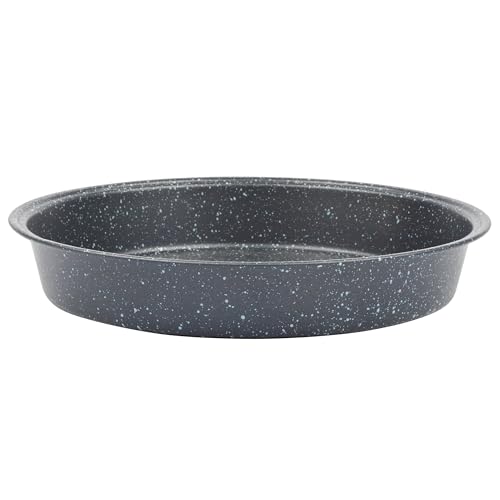 Salter Megastone molde redondo para tarta 24 cm - bandeja de horno antiadherente, acero al carbono, base fija, sin PFOA, fácil de limpiar, apto hasta 220 °C, ideal para bizcochos y tartas