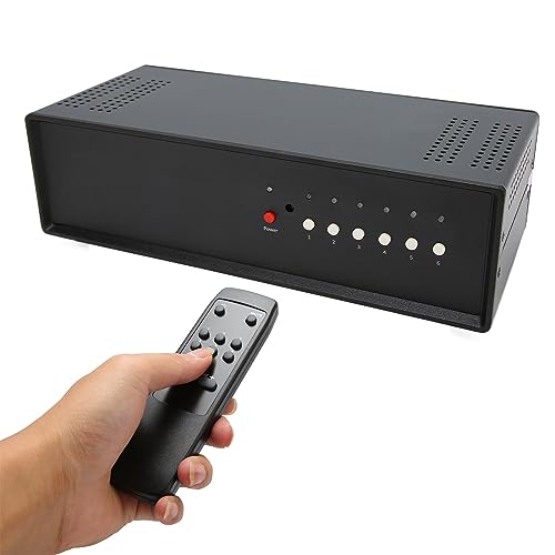 デュアルチャンネルスピーカースイッチャー、500W 2ウェイアンプスピーカースイッチャーセレクター(2イン4アウトまたは4イン2アウト)、リモコン付き、ホームオーディオシステム用 (米国プラグ)