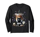 Photo Gallery creepy coffee cup graphic for women men black cat halloween maglia a manica Photo Gallery creepy coffee cup graphic for women men black cat halloween maglia a manica