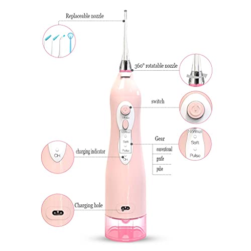 Flosser dentaire rechargeable TJH doté de 4 embouts de jet précis