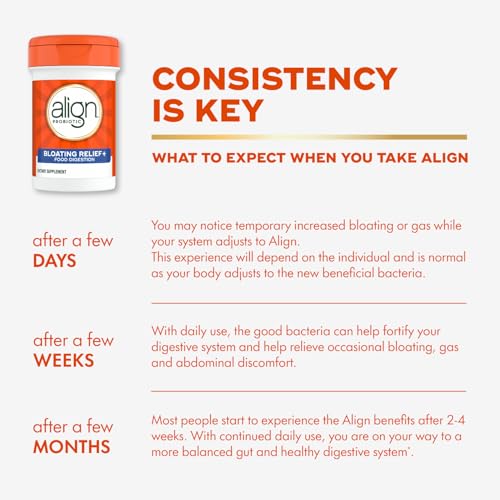 Image of Align Probiotic Bloating Relief + Food Digestion, Probiotics for Women and Men, #1 Doctor Recommended Brand‡, Promotes Digestive Health and Helps Support the Metabolism of Food*, 28 Capsules