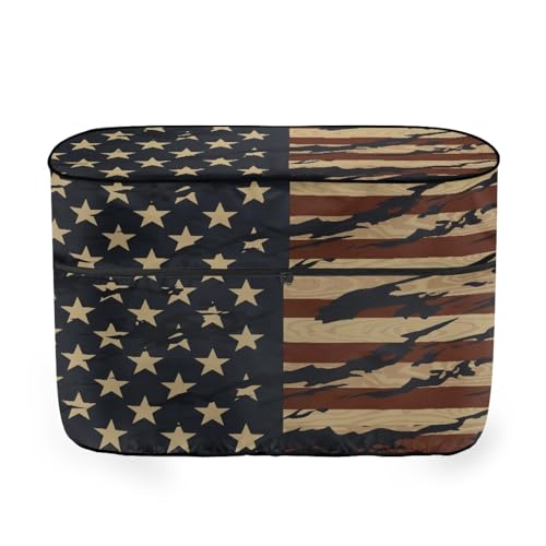 Knextrepoy Retro American Flag Print RV Propane Tank Cover Camper Gas Cylinder Cover Fits 30LB Dual Propane Tanks for RV/Trailer/Camper Accessories