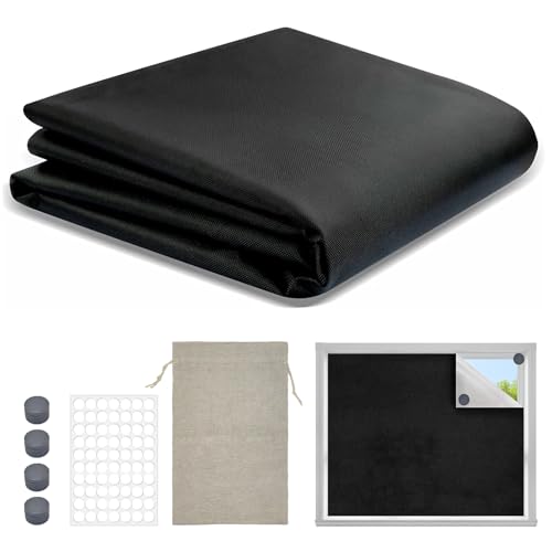 NVGVUP Fenster Verdunkelung Magnetisch, Fenster Verdunkelung Stoff Ohne Bohren, 150x200cm Verdunkelungsrollo für Fenster, Dachfenster Sonnenschutz Verdunklung Abnehmbar