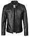 fjackets Black Leather Jacket Men - Cafe Racer Genuine Lambskin Jacket Leather for Men | [1100123], Dodge Black M