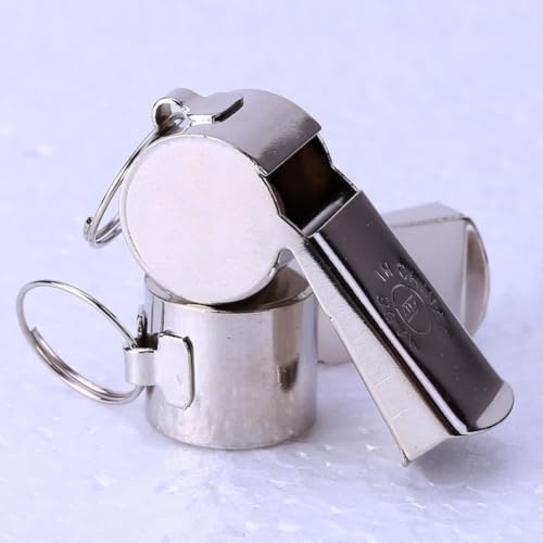 Silbato de árbitro de acero inoxidable con estuche plástico miniatura 3