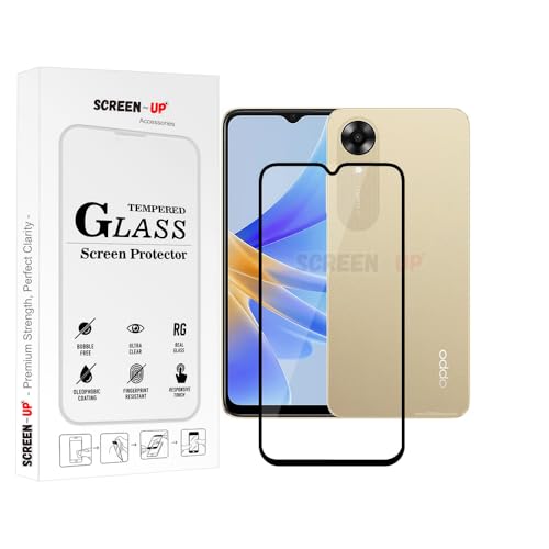 Image of ScreenUp Tempered Glass For Oppo A17k - Ultra Clear, 9H Scratch Resistant, Full Coverage, Easy Install Screen Protector