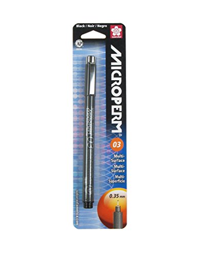 Sakura 34181 Microperm Blister Card Ultra-Fine Point 03 Pen, 0.35-mm, Black