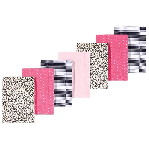 Image of Luvable Friends Hudson Baby Flannel Burp Cloths 7pk, Animal Leopard