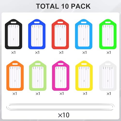 10 Pack Colorful PVC Tags