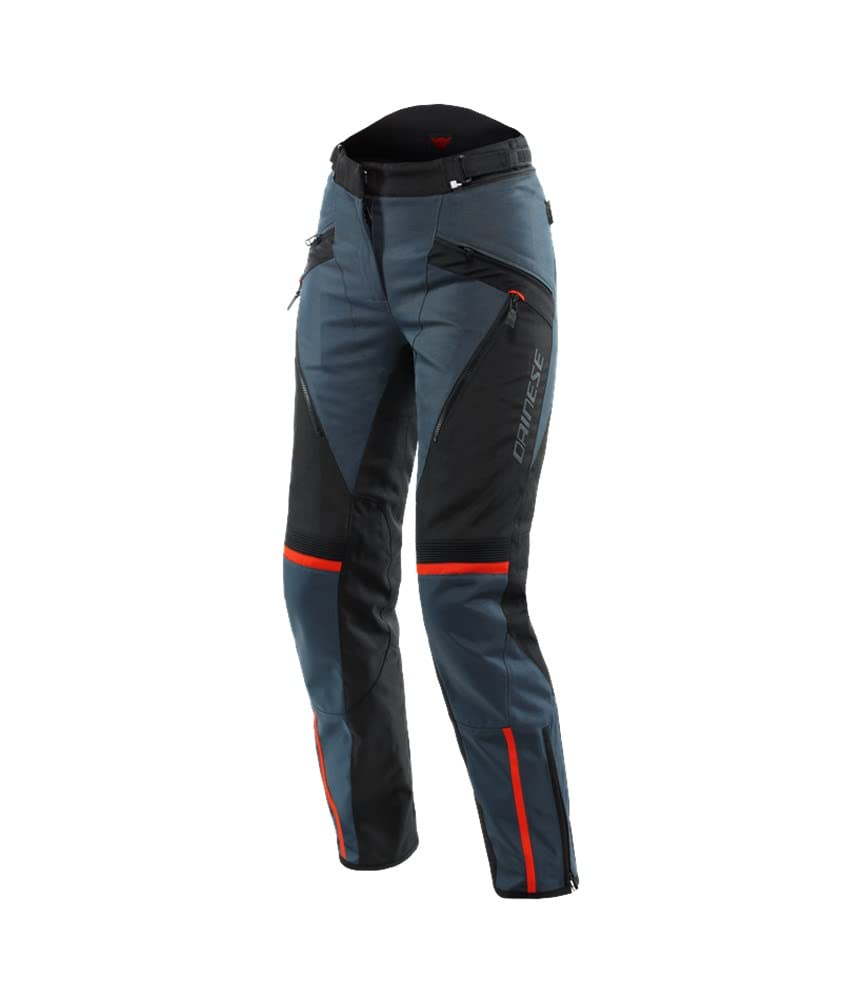 Dainese - Tempest 3 D-Dry Lady Pants, Women's Motorcycle Touring Pants, Waterproof Membrane, Removable Thermal Interior, Knee Protectors, Ebony/Black/Red Lava, 42