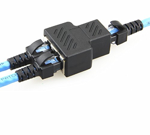 HENGSHENG RJ45 Splitter Adapter 1 to 2 Female Port CAT 5/CAT 6 LAN Ethernet Socket Splitter Connector Adapter