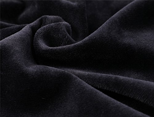 Dolcevida Womens Velour Sweatsuits Sets 2 Piece Tracksuits Outfits Full Zip Hoodie And Sweatpant Set Velvet Jogging Suit (Black, L) #TOP5