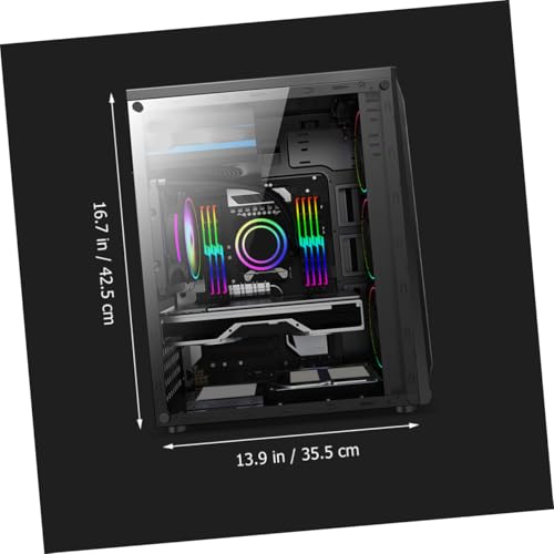 Gabinete Vaguelly RGB Mid Tower para computadora Gaming con panel lateral templado, soporte ATX, diseño elegante para oficina y entusiastas de la computadora miniatura 7