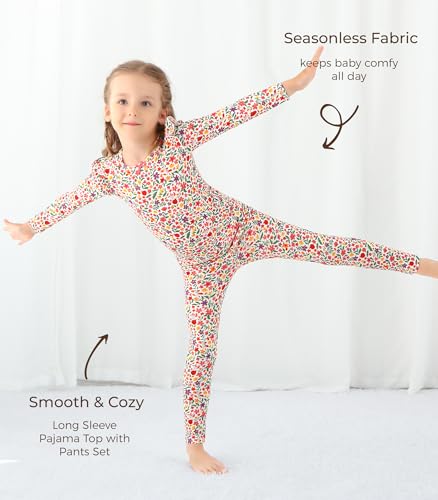 Image of Toddler Girls' Clothes-Viscose from Bamboo, Long Sleeve Ruffle Top with Pant Sets for Kids 2Pcs Fall Outfits 2T-6Y