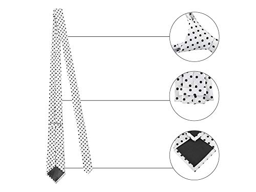 Allegra K Men's Self Tied Polka Dots Wide Business Formal Necktie Wedding Ties One Size White #TOP2