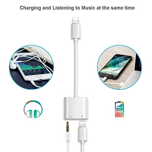 Adattatore per cuffie per cuffie per iPhone Cuffie 3,5 mm per iPhone X Jack Cavo Aux Audio Attacco Compatibile con iPhone 11/11 Pro/XS/XR/X/8 Plus/8 Dongle Adapter Connettore supporto per Tutti iOS
