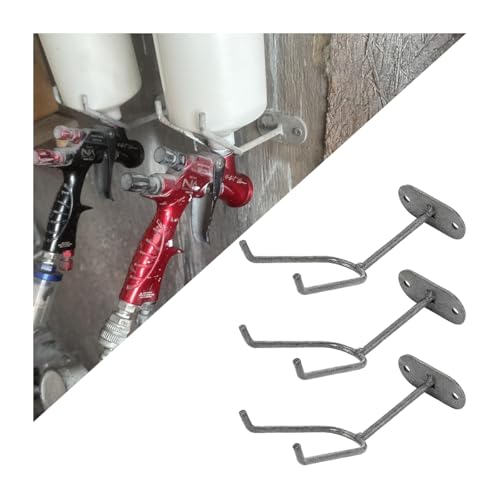 Zpana Car Wall Mount Gravity Feed Spray Gun Holder, 3PCS Heavy Duty Vehicle Paint Gun Holder Stand, Automotive Gravity Feed Cup HVLP Painting Tool Bracket Accessories, Universal Fit
