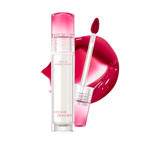 Image of CLIO Crystal Glam Tint, Glossy Lip Tint with Glass-Like Shine, Lightweight Buildable Lip Stain, Long-Lasting Pigmented Color, Non-Sticky, Korean Lip Tint, Safe for Sensitive Lips (005 FRESH CHERRY)