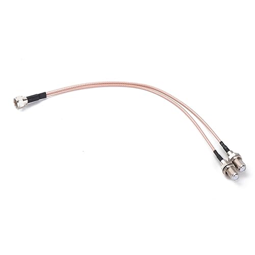 Miniatura 2 de F Type Coax Cable Splitter F Male to F Dual Female Cable 75Ohm for Cable Connection, TV, Satellite Receiver (15CM6 inch)