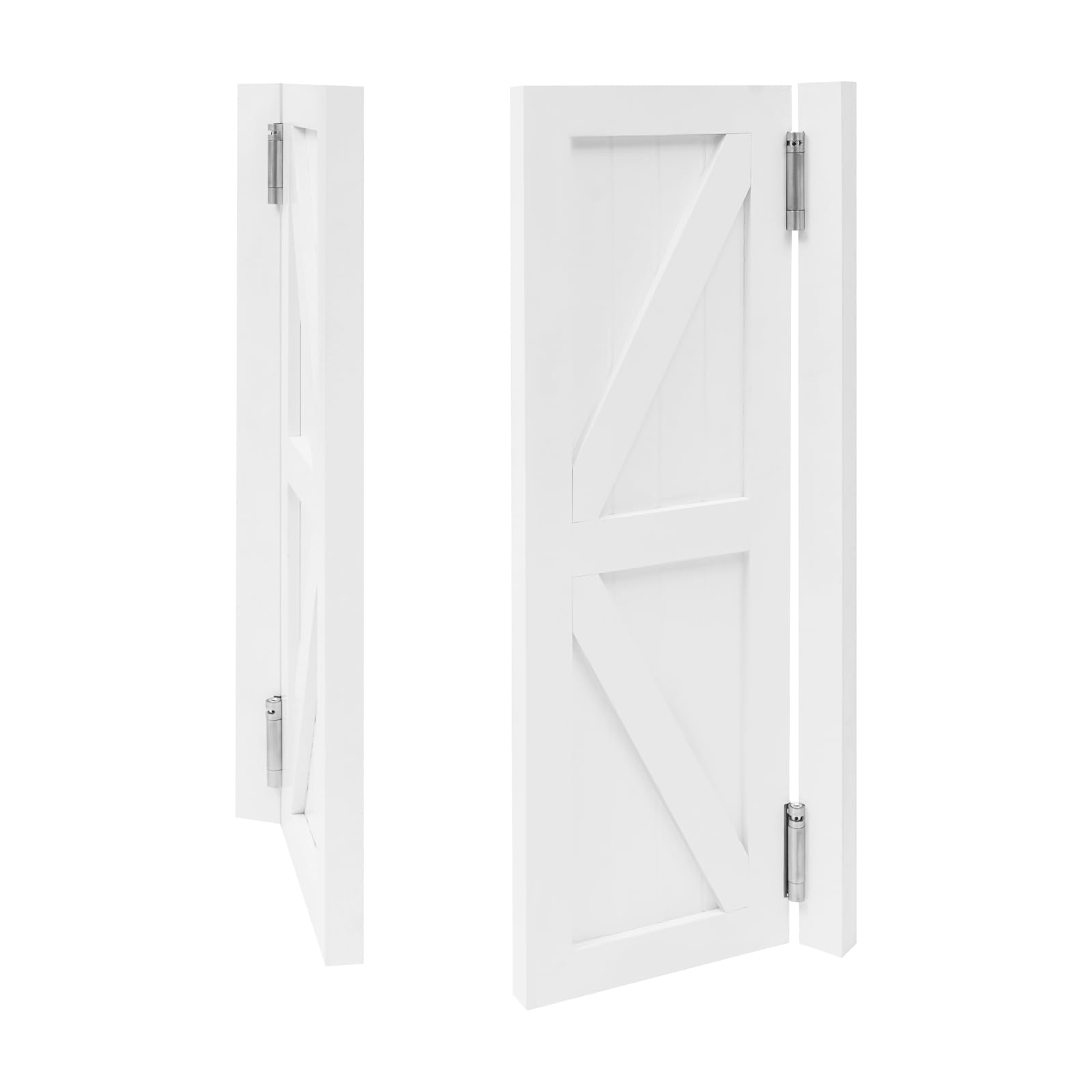 Porta a battente in legno di pino con motivo simmetrico, adatta per ingresso cucina, soggiorno, ufficio (bianco, 90 x 70 cm)