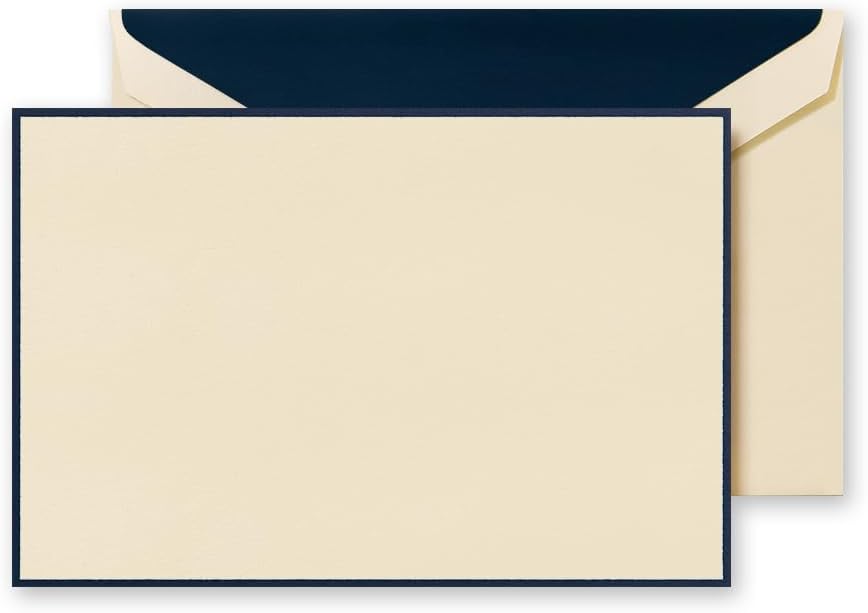 Crane & Co. Navy Blue Bordered Correspondence Card (CC3312)