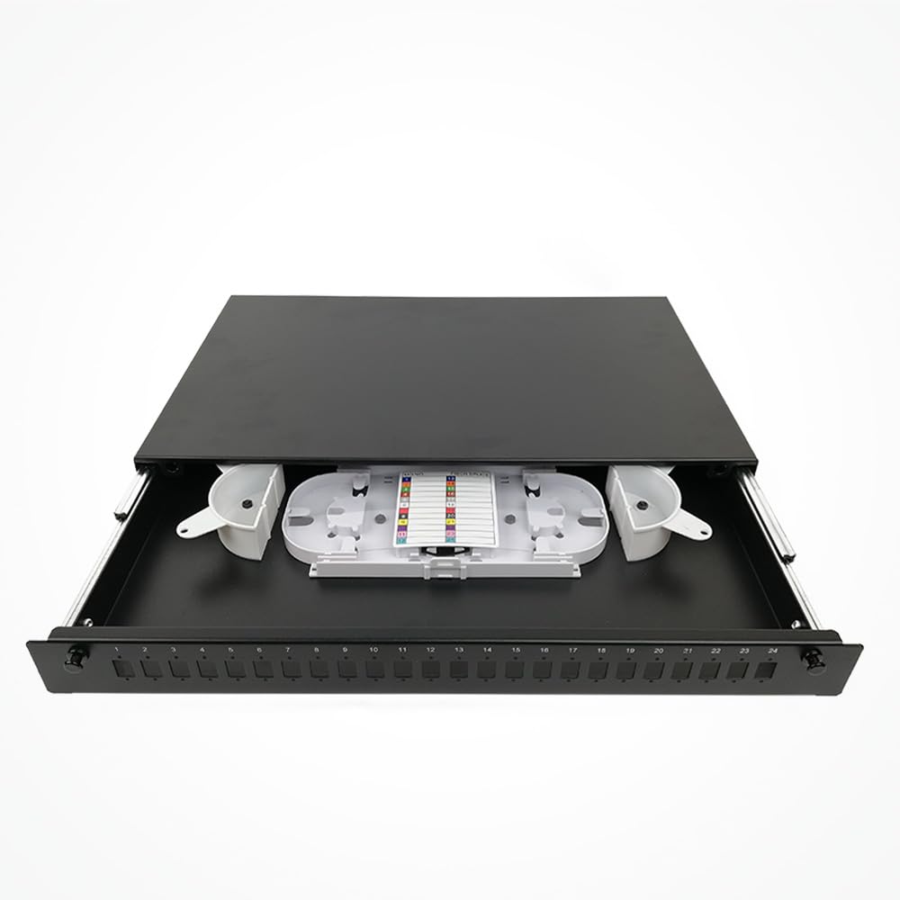 Silex | PatchPanel Fibra Óptica 1U para Rack 19” | Gestión Profesional de Redes FTTH y CPD | Incluye Frontal 24 Puertos SC y Portafusiones | Adaptadores SC No Incluidos | Uso Telecom
