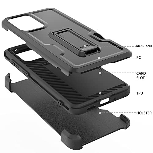 BEYOND CELL Compatible with Samsung Galaxy A53 5G, Armor Kombo Kickstand Case with Belt Clip Holster, Hybrid Rugged Heavy Duty Shockproof Drop Protection Mexican Flag