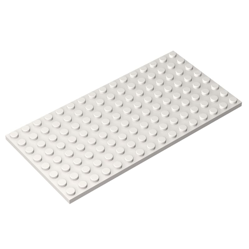 92438 Foundation Plate Plate 8x16 5Pieces GDS-529 Compatible with Lego Building Blocks Color:White — image 1